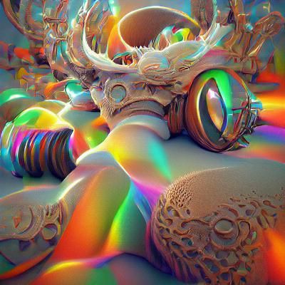 Bronze Sculpture in 8K with Psychedelic Lighting