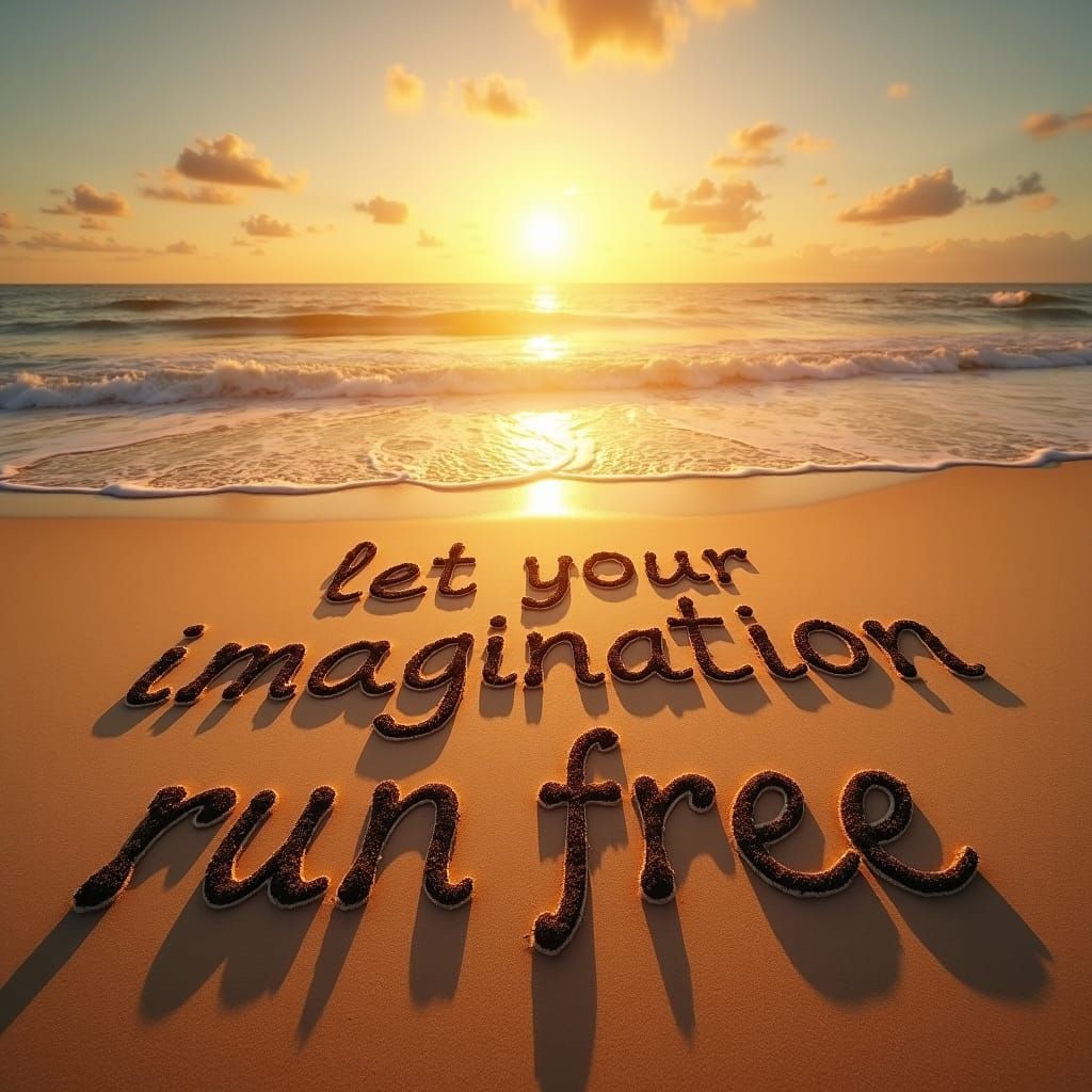 Beach Sunset with Inspirational Message