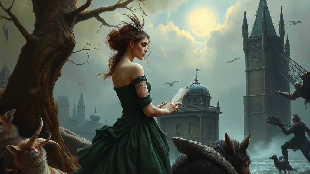 Lovecraftian Victorian Woman: Oil Painting Aesthetic