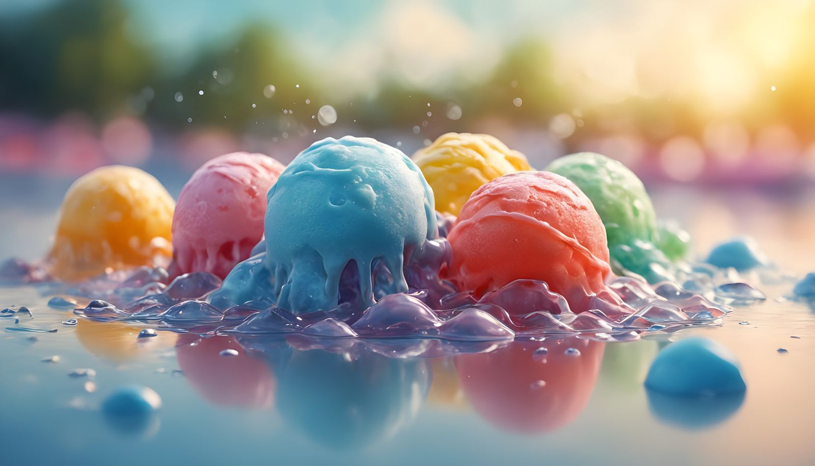 Surreal Summer Splendor in Vibrant Jelly Landscape
