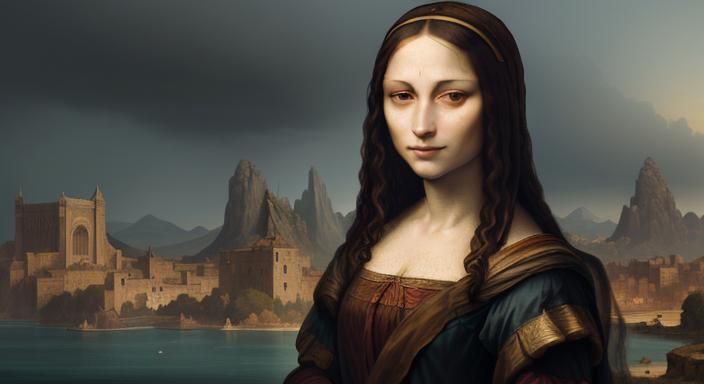 Modern Mona Lisa: Digital Portrait in Renaissance Style