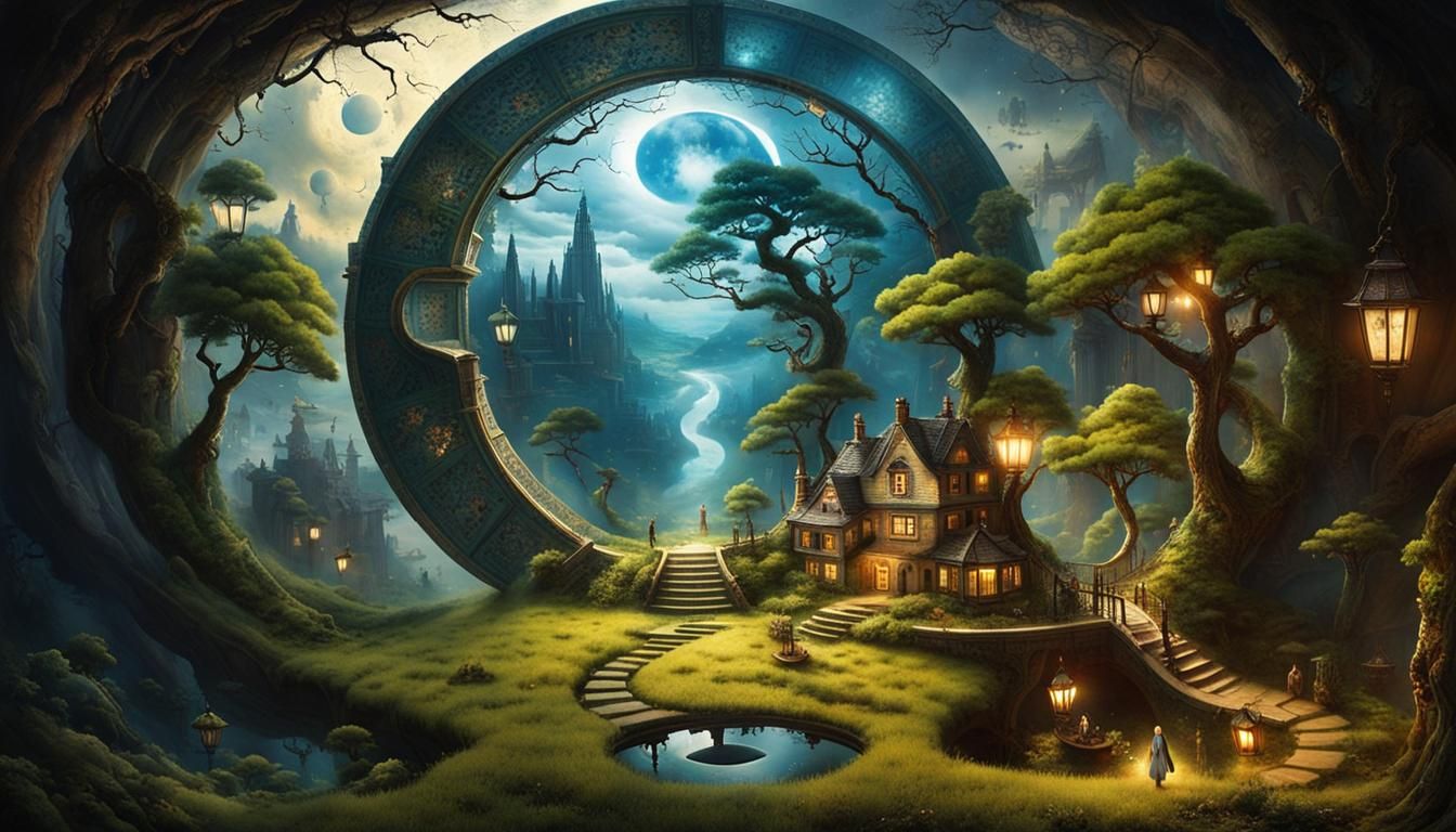 Surreal Stargate Scene Inspired by Woodroffe and Jansson