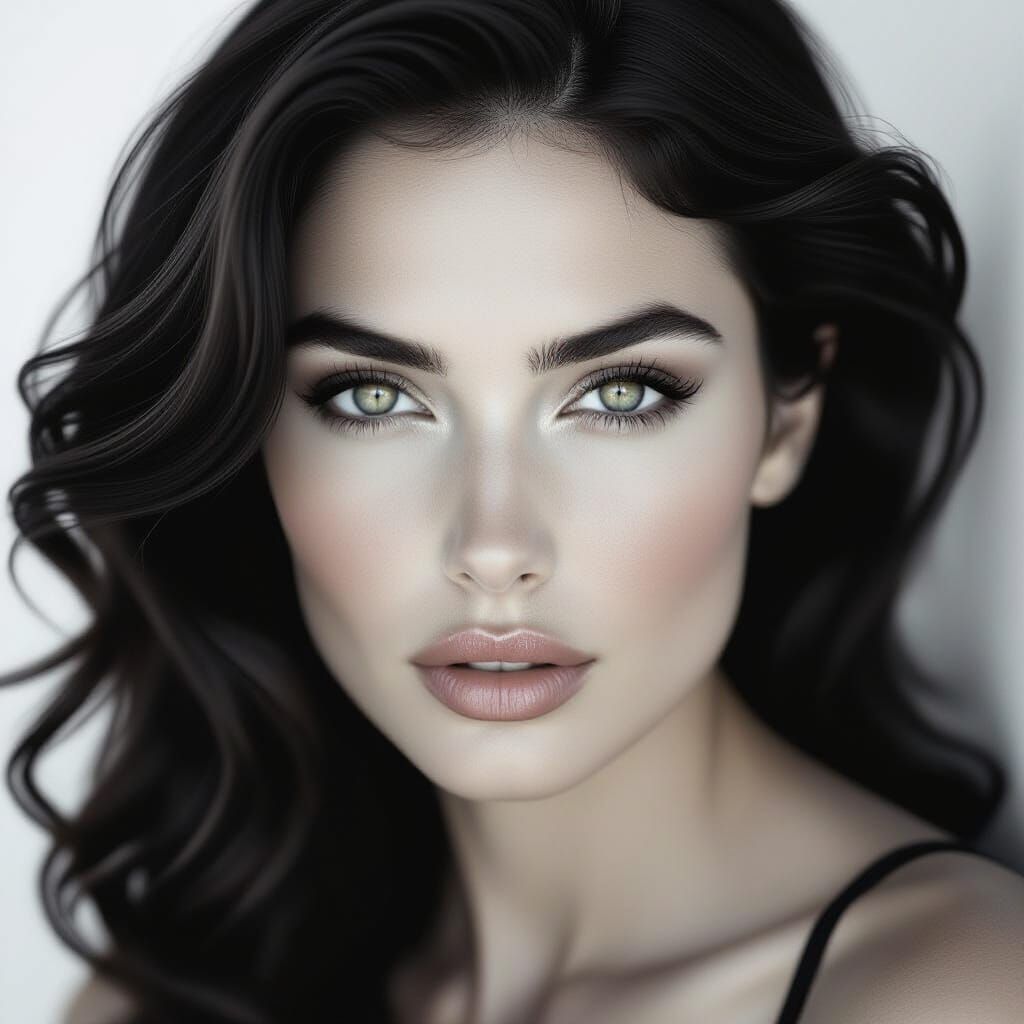 Intense B&W Portrait of a Woman with Dramatic Lighting