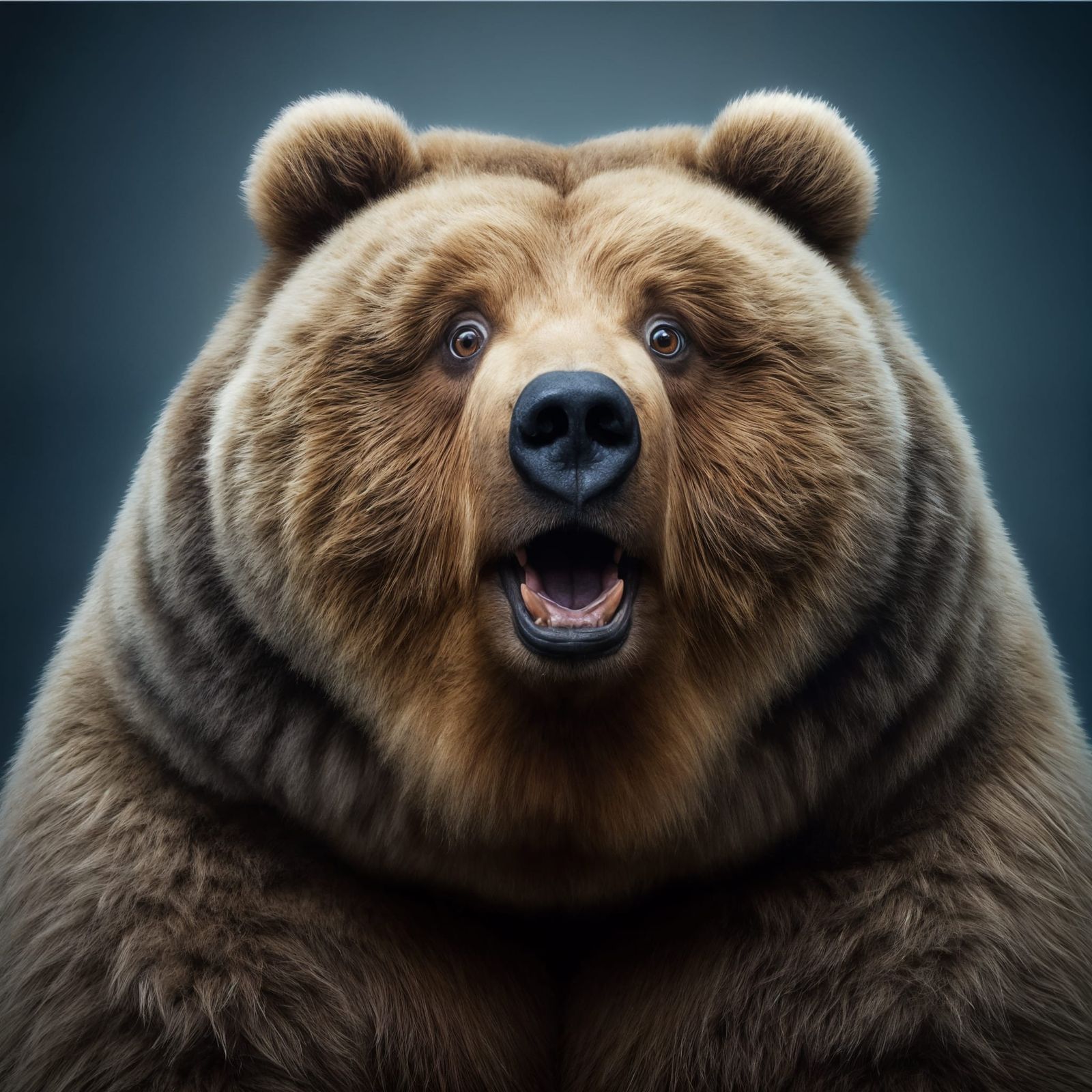Surprised Obese Kodiak Bear Portrait