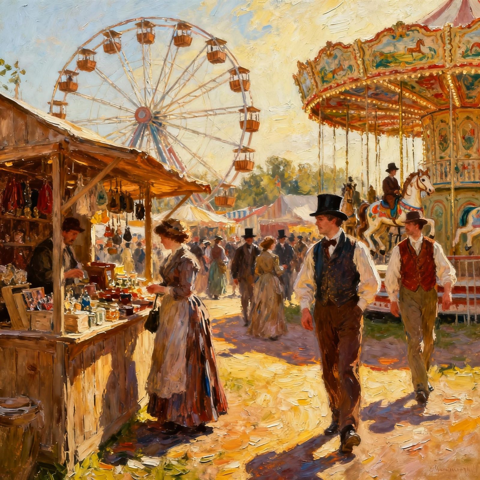 Victorian Fair Oil Painting