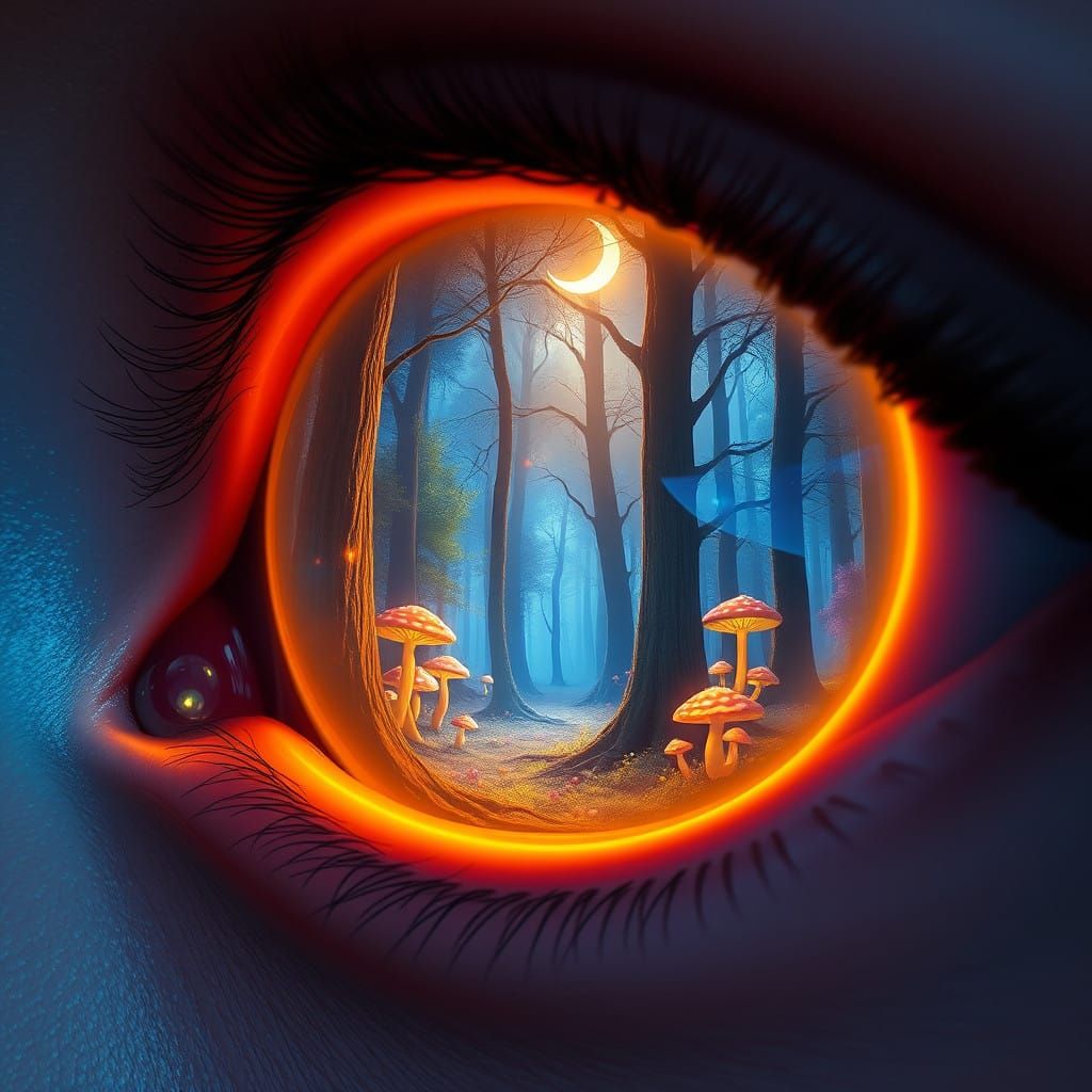 Dreamlike Portal to Enchanted Forests in Vibrant Colors