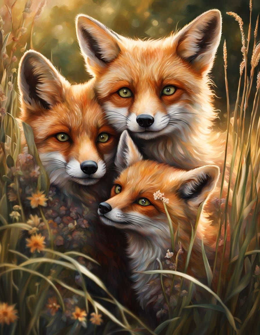 Warm Family Moment in a Serene Idyllic Scene