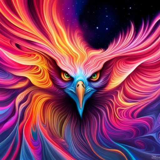 Psychedelic Eagle Nebula in Graffiti Art Style