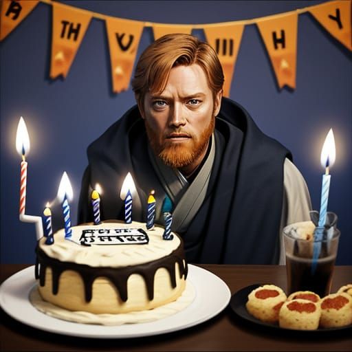 Obi-Wan Kenobi's Spooky Birthday Party Scene