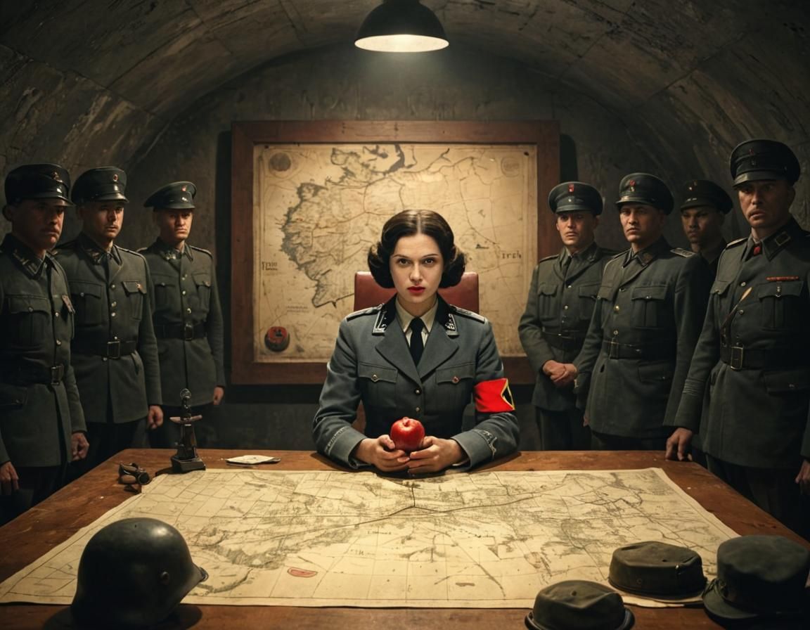 Snow White as a Dictator in Bunker Scene
