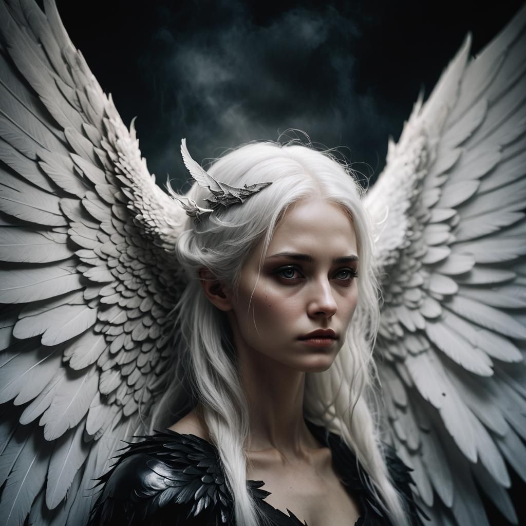 Dark Fantasy Angel with Black Wings