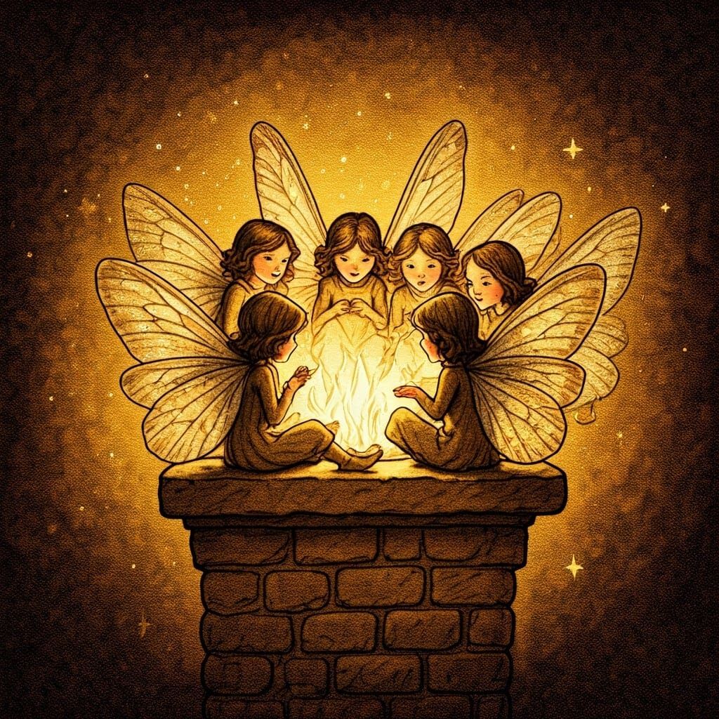 Whimsical Fairies Singing in Golden Light