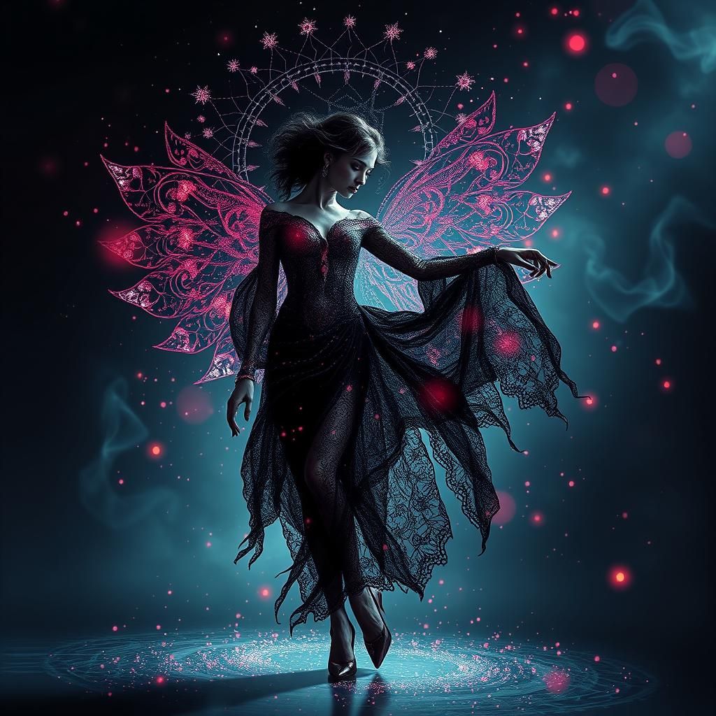 Polychrome Plasma Dancer in Art Nouveau Style