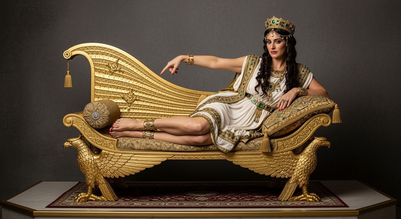 Empress Theodora Lounging on a Gilded Chaise Lounge