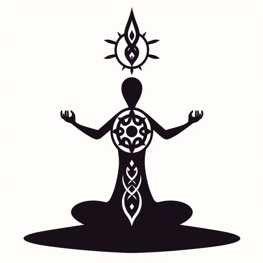 Celtic Meditating Spirit Graphic Symbol
