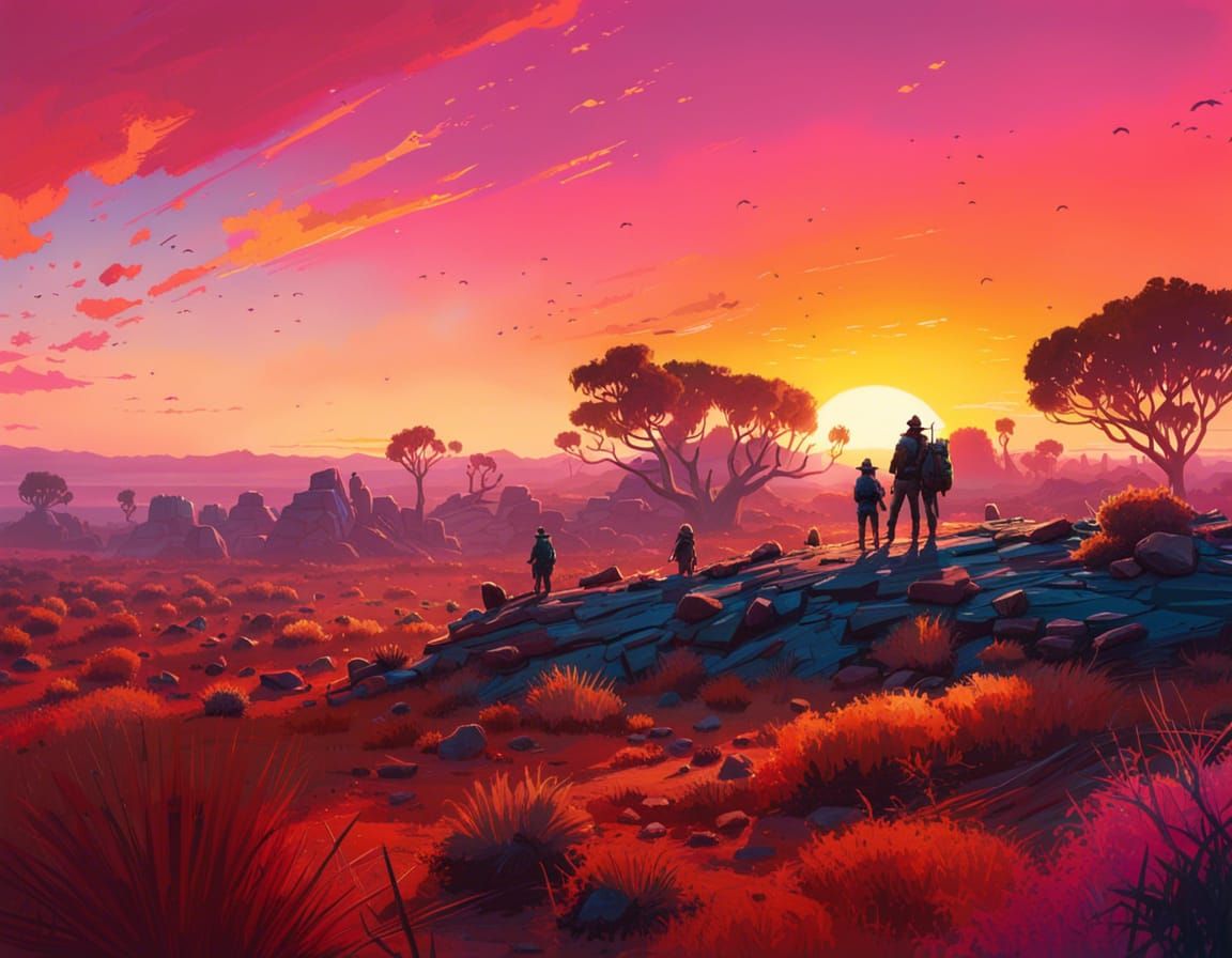 Australian Outback Sunset: Fantasy Masterwork