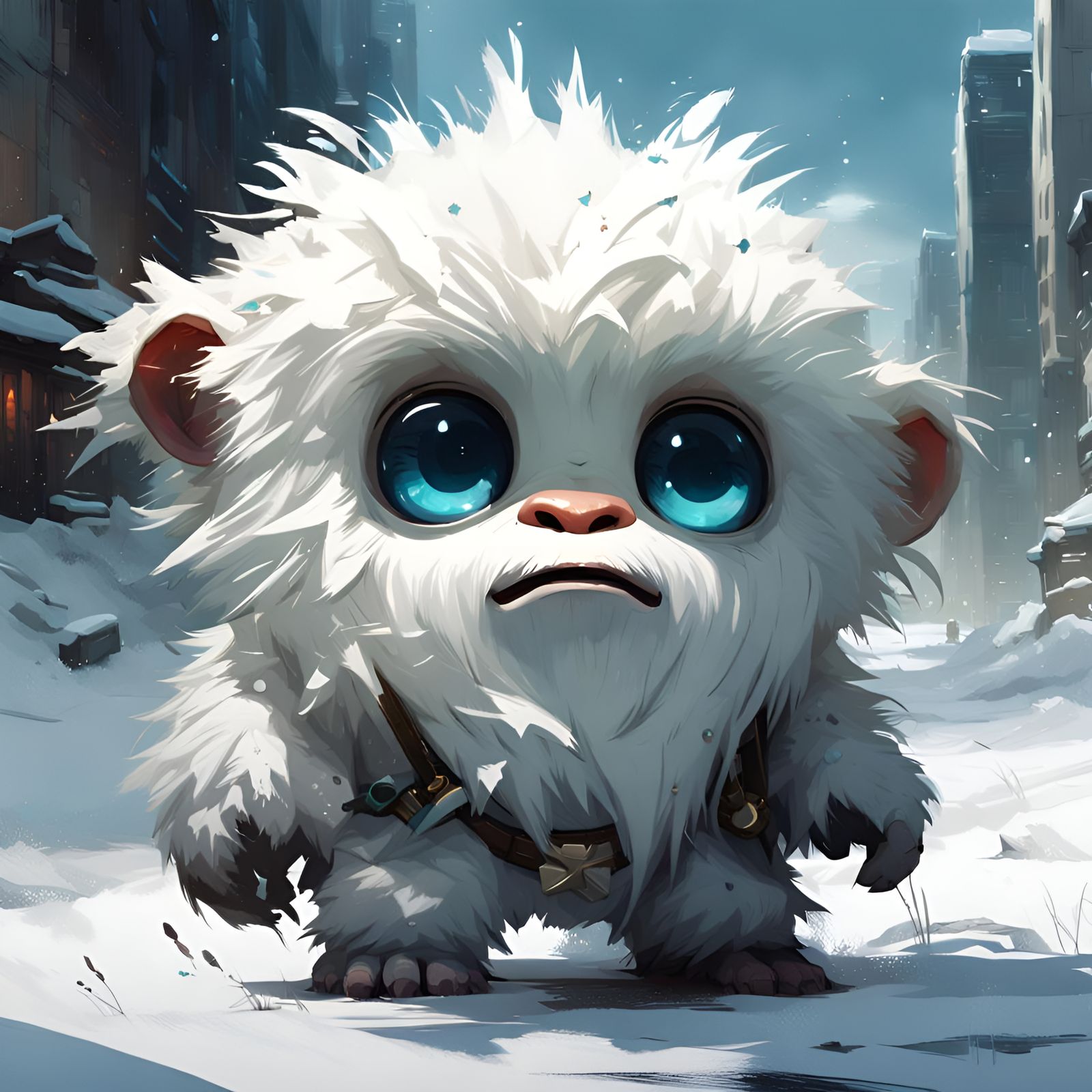 Adorable Chibi Yeti Portrait in Detailed 3D