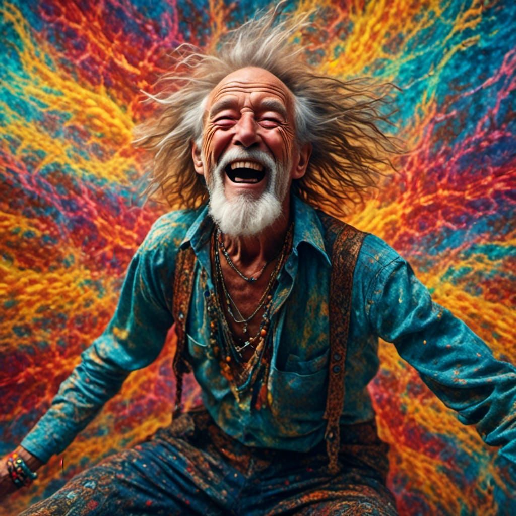 Psychedelic Hippy Dance in Fauvist Expressionism