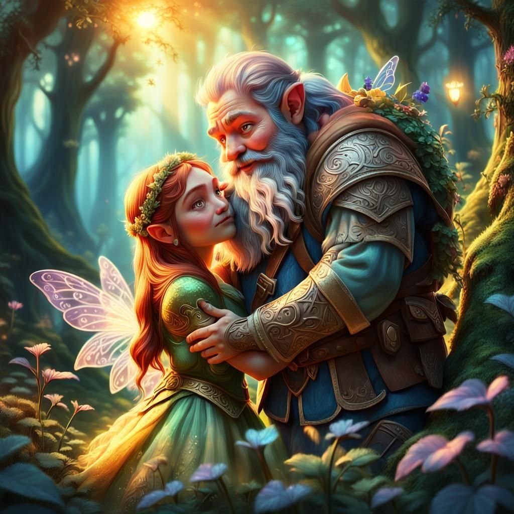 A Dwarf and Fairy's Secret Romance: 3D Art