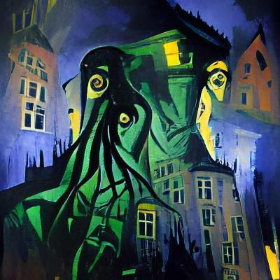 Lovecraftian German Expressionist Horror Art