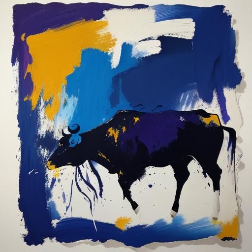 Cow in Ghost Costume as Abstract Expressionism