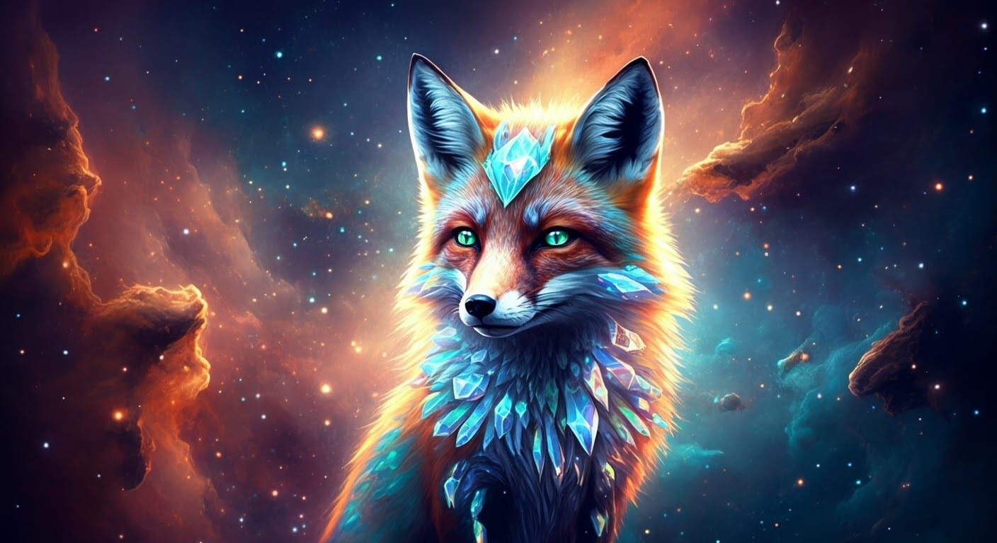 Crystalline Starfox in Cosmic Dreamscape