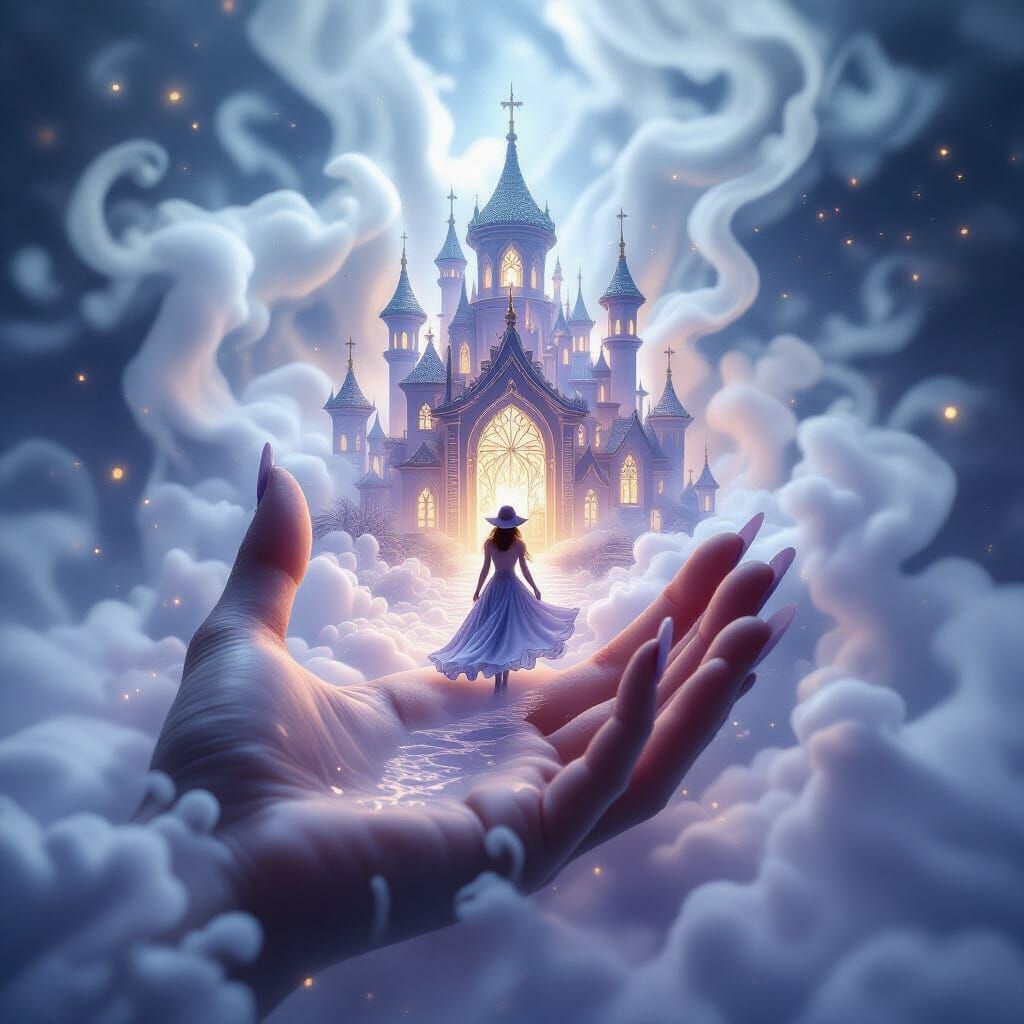 Surreal Portal on a Finger in a Microcosm