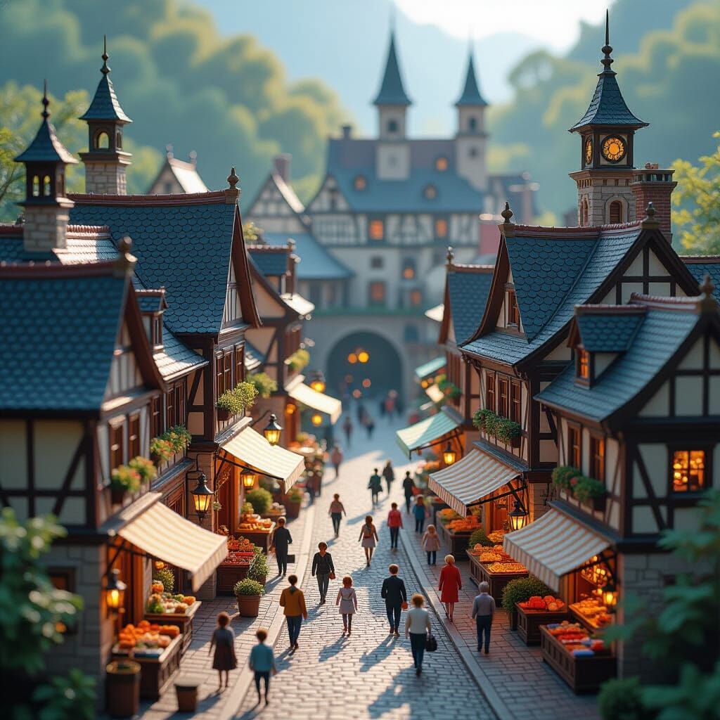 Miniature City With Tiny People and Hidden Stories