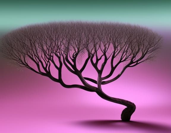 Surreal Tree in Abstract Landscape