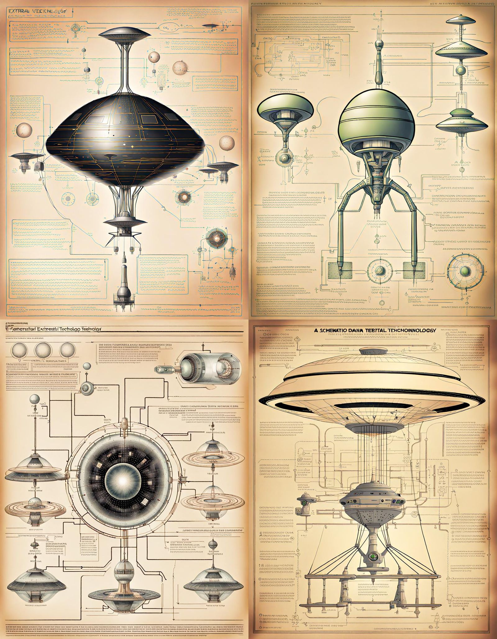 Schematic Drawing of Extraterrestrial Alien Technology