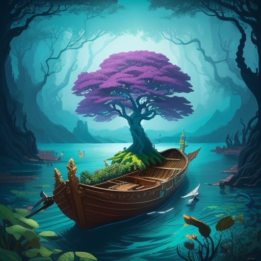 Enchanted Tree of Life in a Surreal Dreamscape