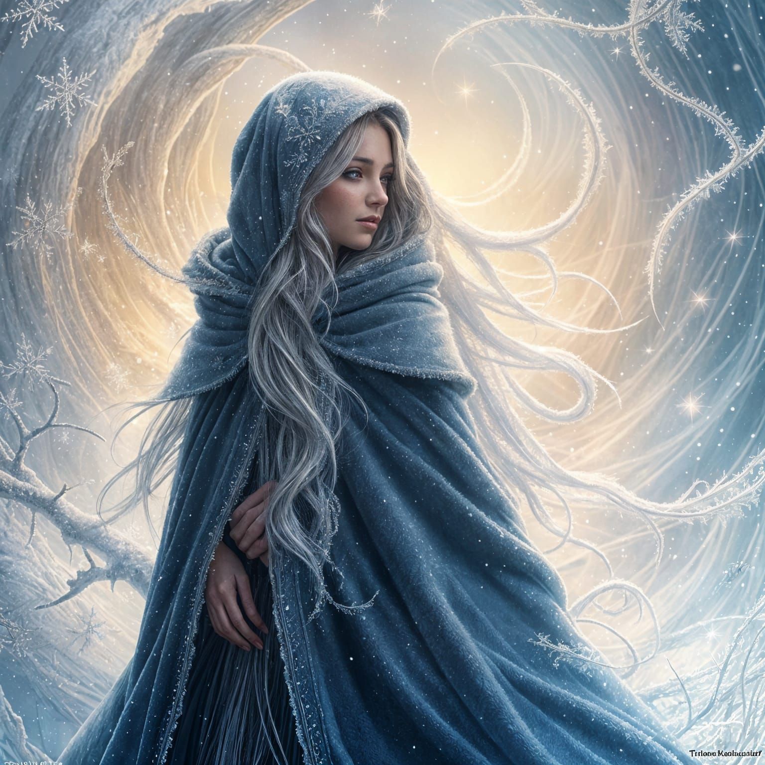 Ethereal Winter Enchantress in Frosty Fantasy