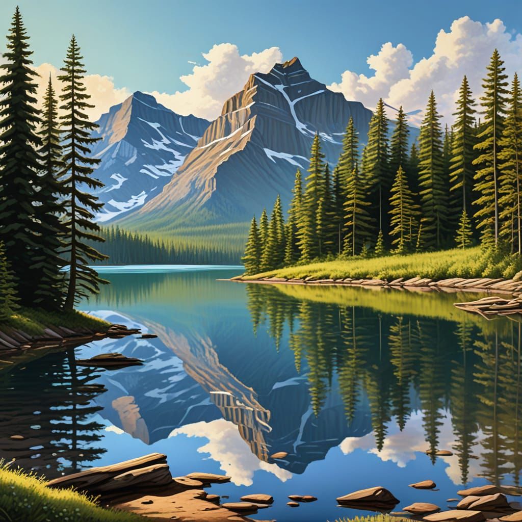 Mountain Serenity: Two Jack Lake in Banff National Park