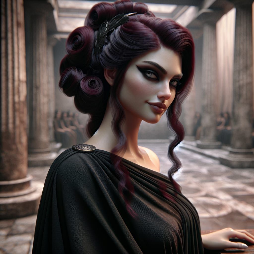 Ate, Greek Goddess of Mischief, in Romantic Style