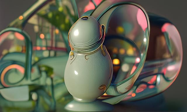 Filigree 3D Render in Art Nouveau Film Noir