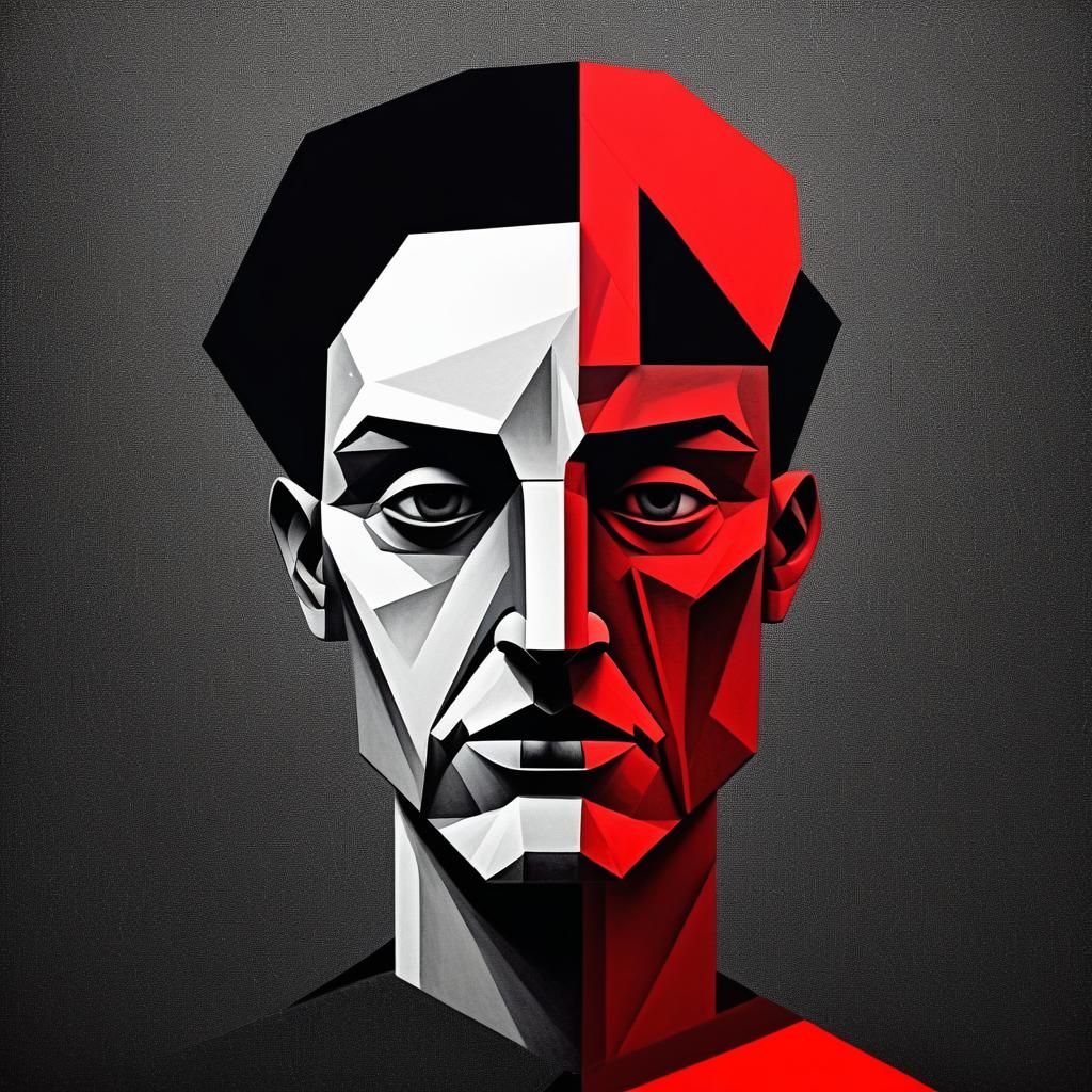 Grimdark Cubist Portrait of a Gloomy Sunday