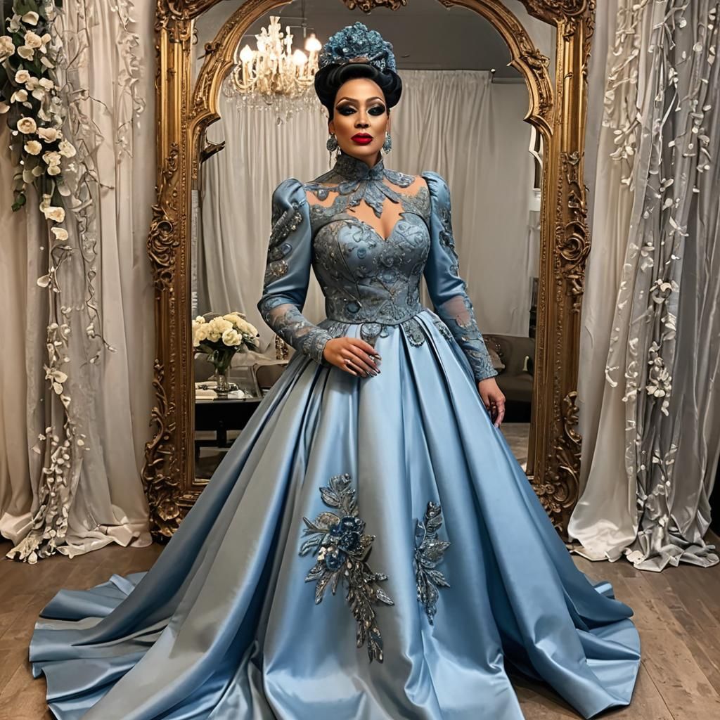 Drag Queen's Satin Wonderland: Extravagant Couture