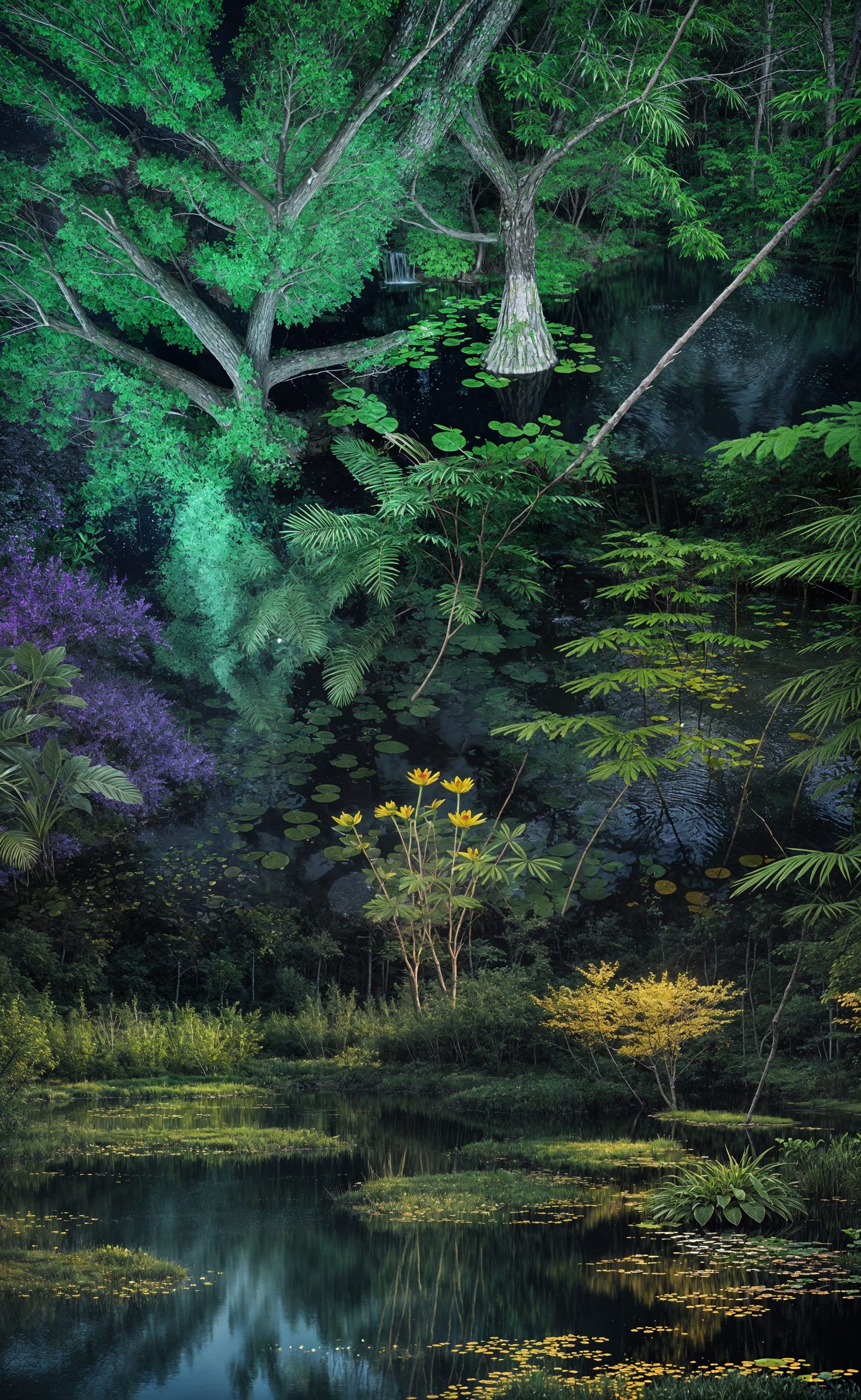 <lora:Moose Real 2:1.0> Hyperrealistic midnight pond elves