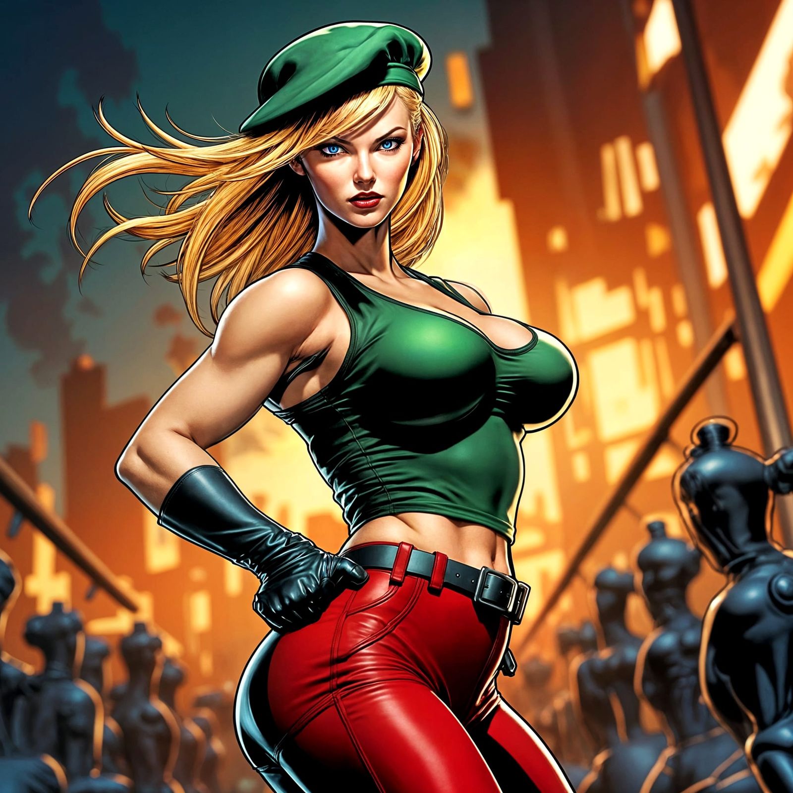 Cyberpunk Cammy from Street Fighter Unleashes Fierce Determi...