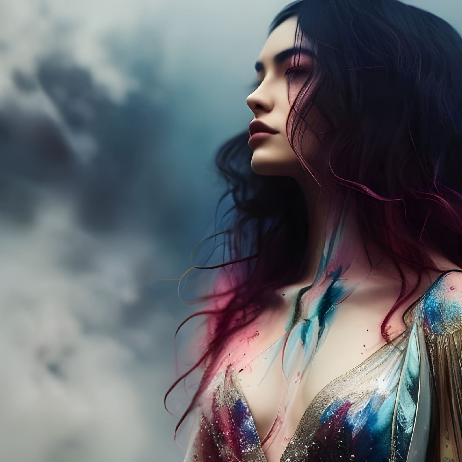 Hyperdetailed Fantasy Art Album Cover in Warm Colors