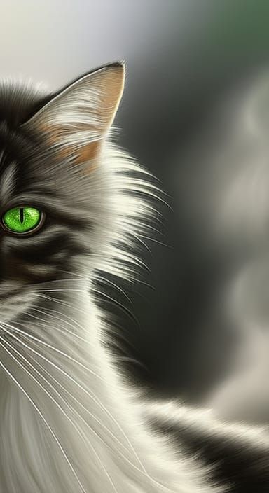 Angelic Striped Cat in a Luminous Paradise