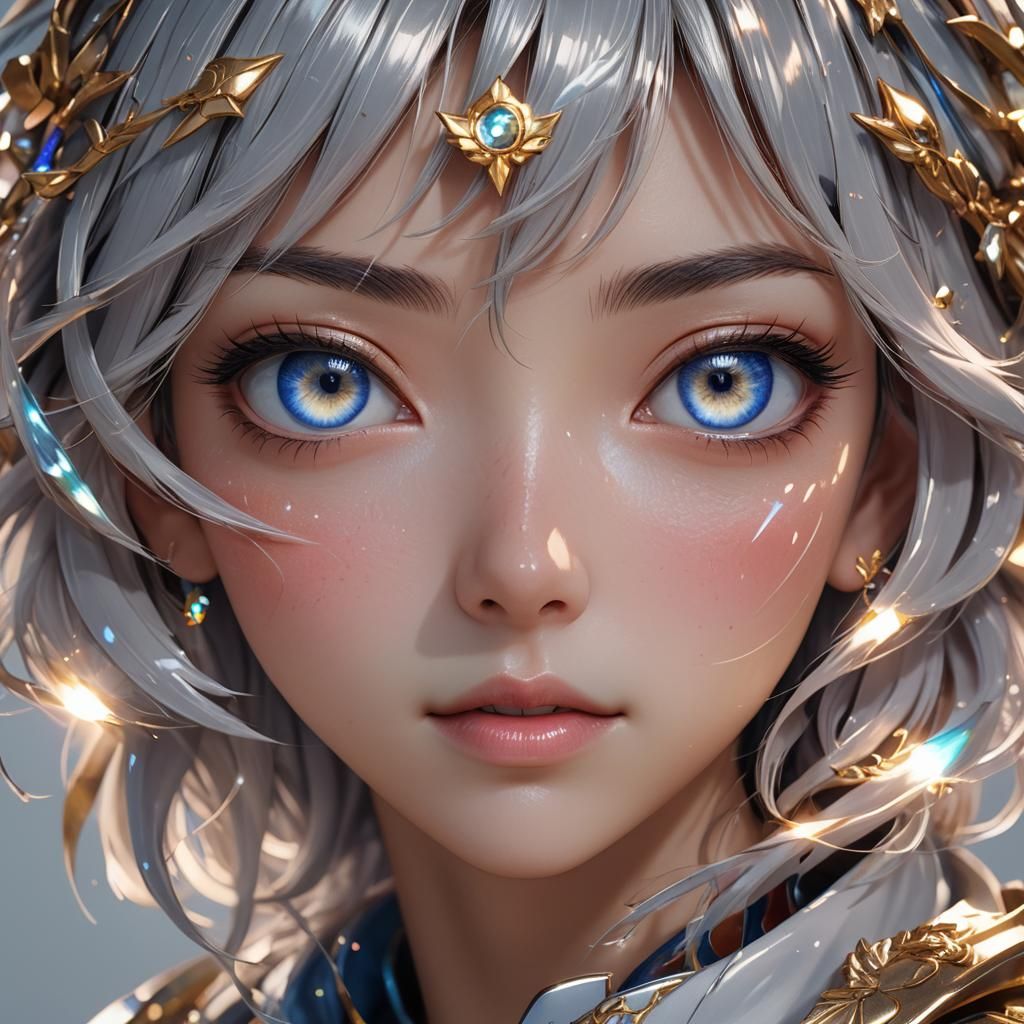 Anime Eyes Gleaming with Inner Light in 3D