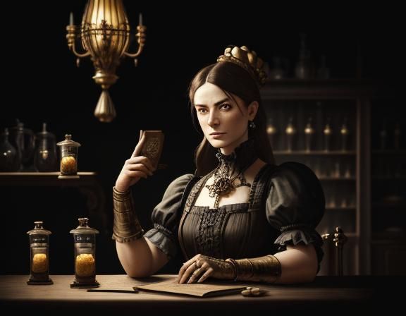 Victorian Anatomist in Laboratory: Sepia Tones, Detailed Ren...