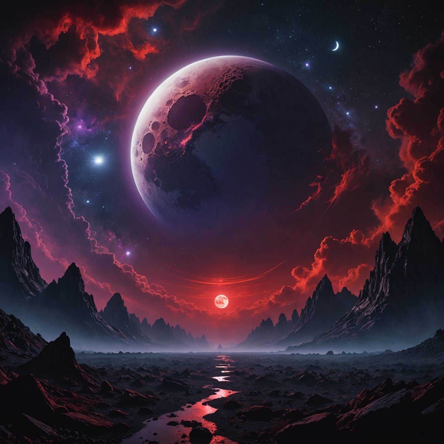 Dramatic Galactic Half-Moon in Deep Space