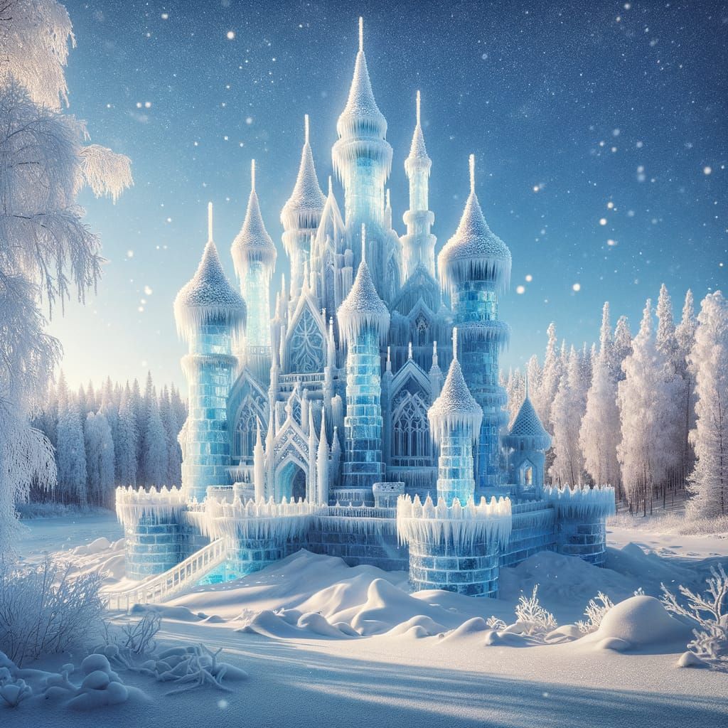 Winter Wonderland Castle in Crystal Ice