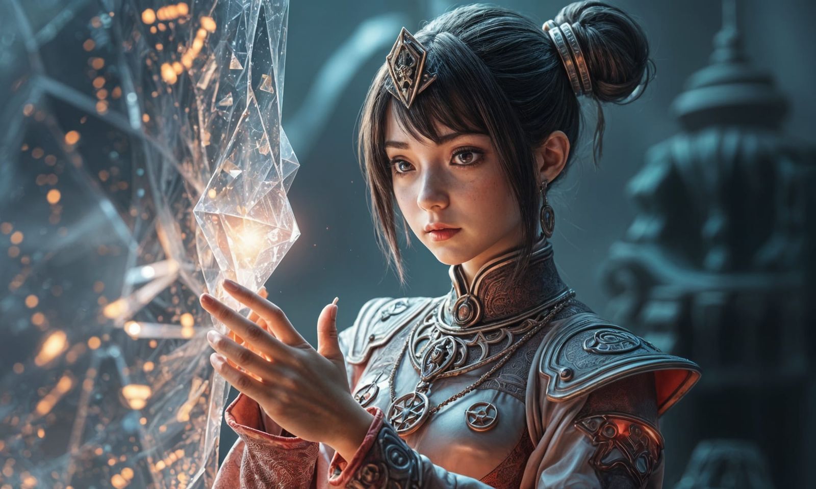 Psychic Girl Unleashing Memories in Sci-Fi Fantasy World