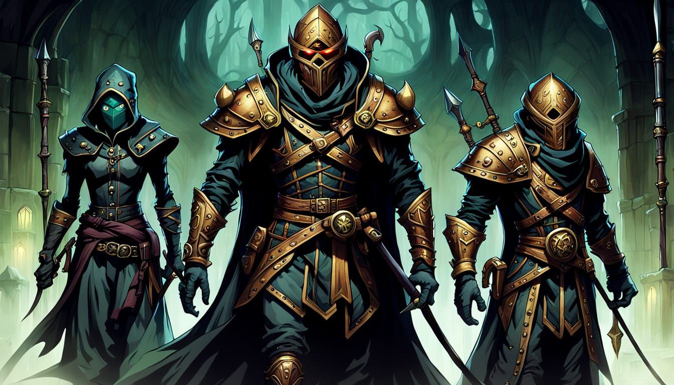 Fantasy Sci-Fi Alliance vs Alien Heist in a Dark, Eerie Lair