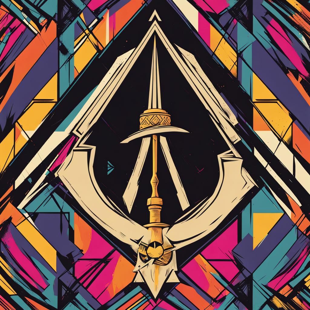 Deathly Hallows Dagger Graphic in Pop Art Style