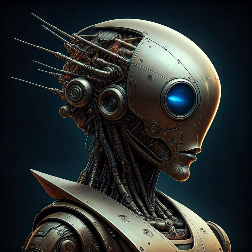 Futuristic Robot Butterfly in Hyperrealistic Style