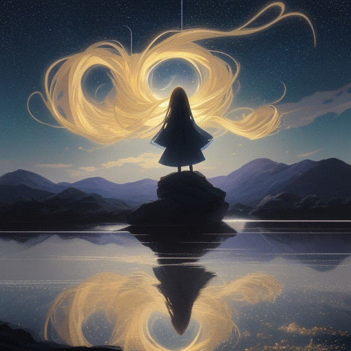 Ethereal Anime Goddess Under Celestial Glow